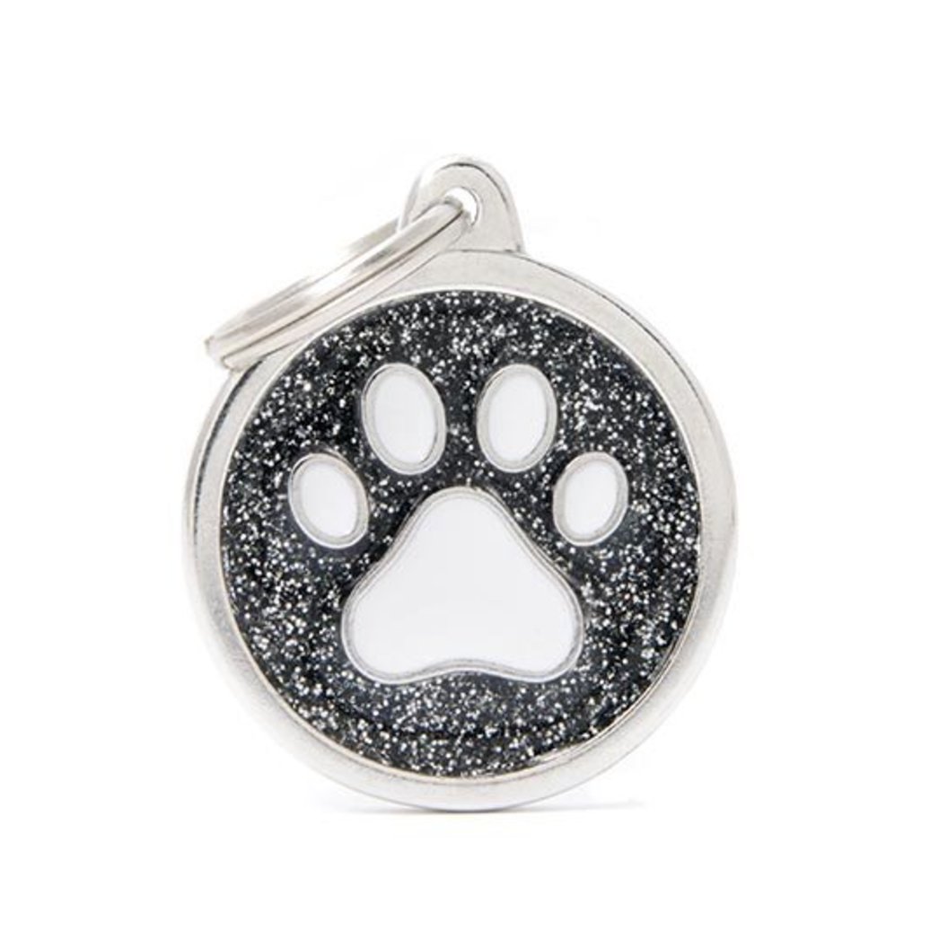 View larger image of MyFamily, Glitter - Black w/ White Paw
