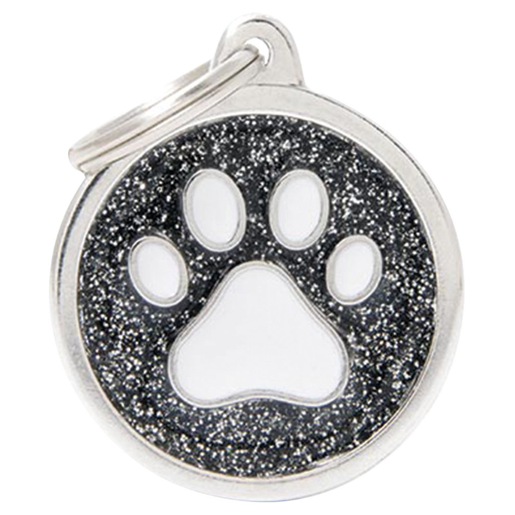 View larger image of MyFamily, Glitter - Black w/ White Paw