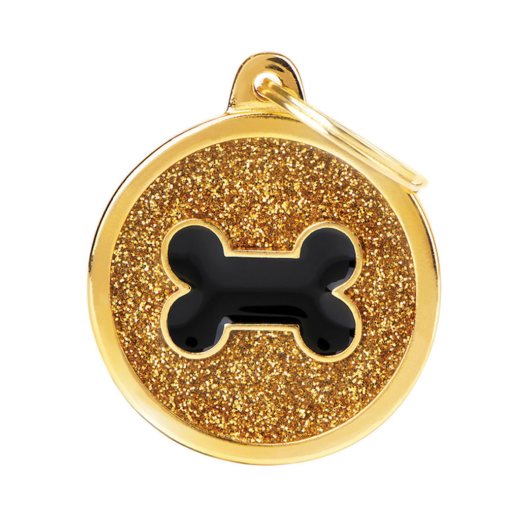 View larger image of MyFamily, Glitter Circle Bone - Gold - Large