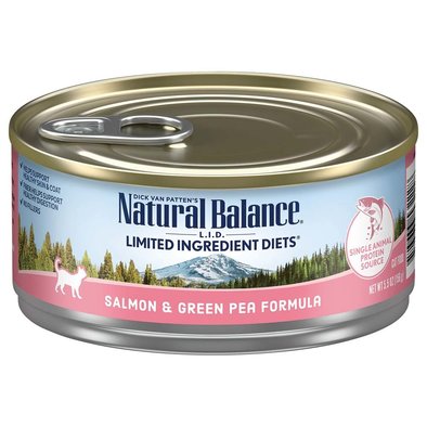 Natural Balance, Cat Can L.I.D. Salmon & Green Pea  - 5.5 oz - Wet Cat Food