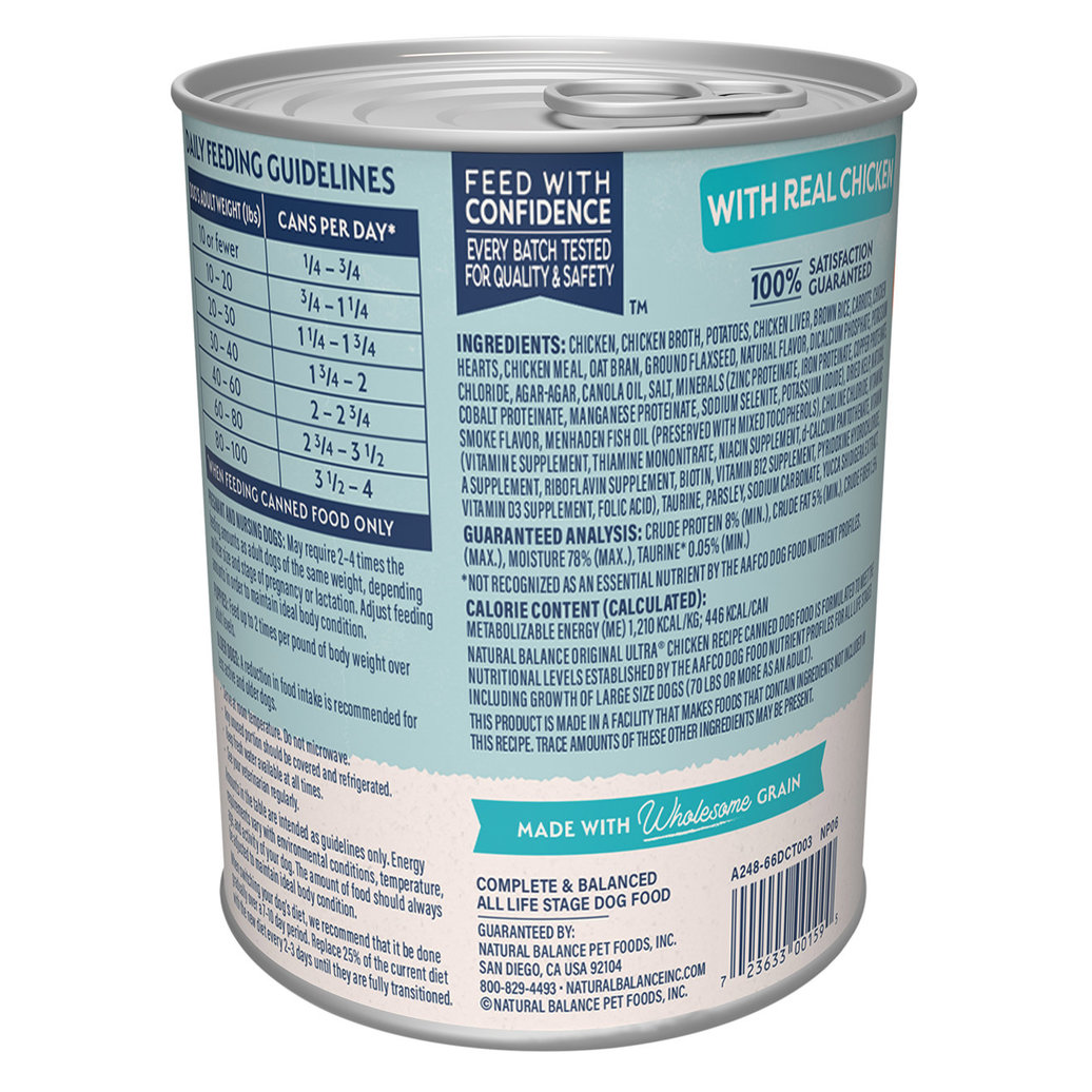 View larger image of Natural Balance, Ultra Premium Canned Dog Formula, Chicken & Rice - 369 g - Wet Dog Food