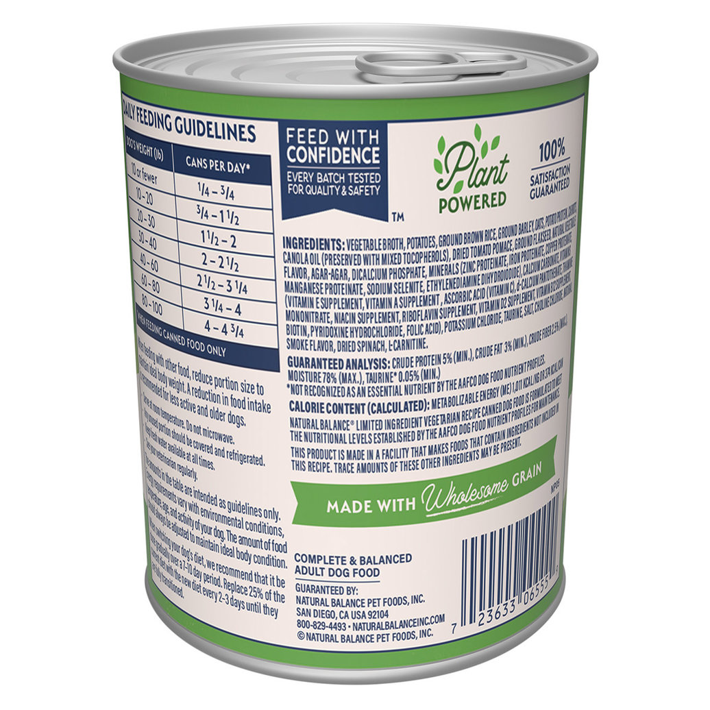 View larger image of Natural Balance, Vegetarian Canned Dog Formula - 369 g - Wet Dog Food