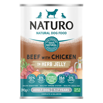Naturo, Can, Adult - Beef & Chicken w/ Jelly - 390 g