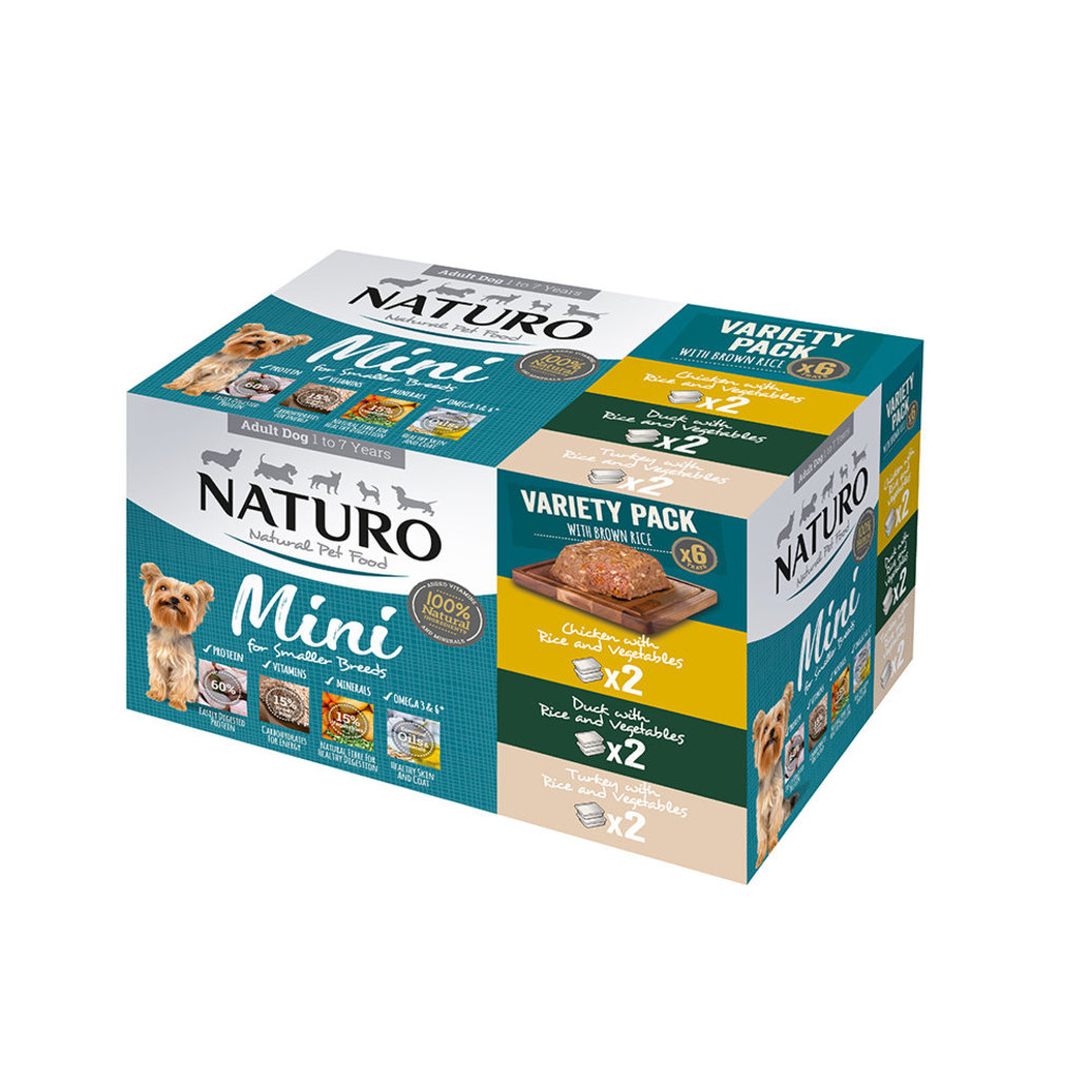 View larger image of Naturo, Adult-VarietyPack-Ckn,Dk,Trky-Mini-150g-6pk