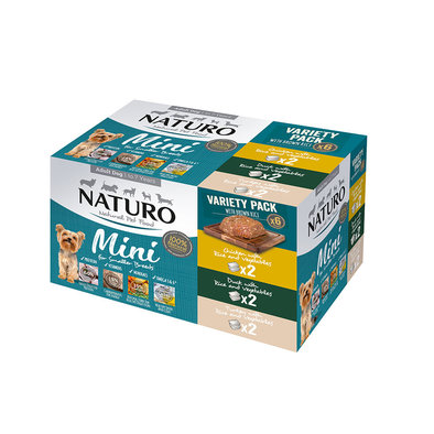 Naturo, Adult-VarietyPack-Ckn,Dk,Trky-Mini-150g-6pk