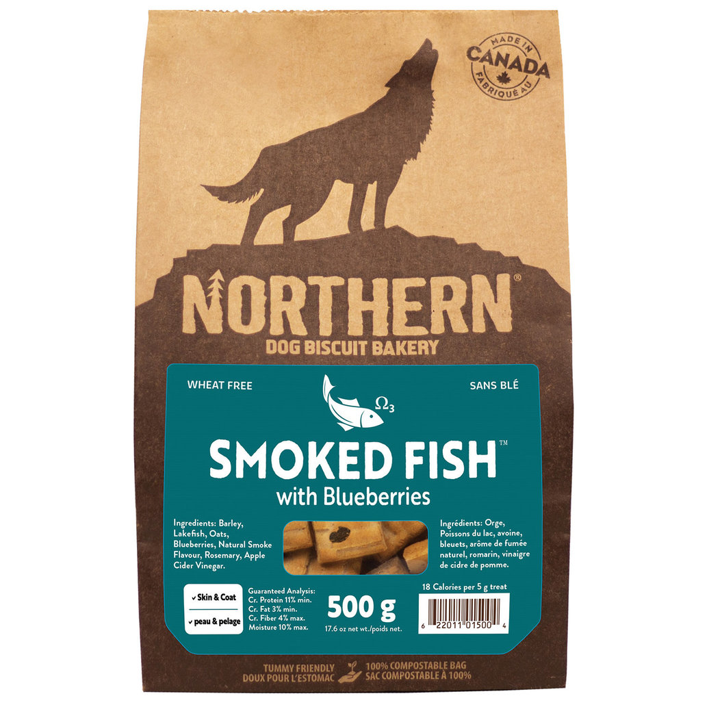 View larger image of Northern Biscuit, Wheat Free, Smoked Fish & Blueberry - 500 g - Dog Biscuit