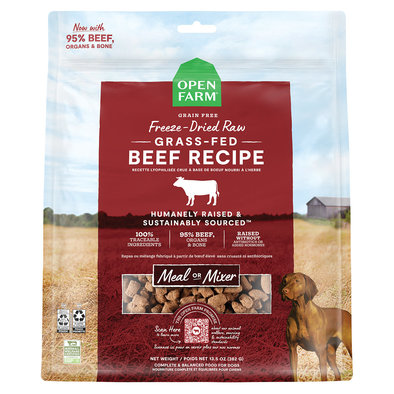 Open Farm, Grass Fed Beef Freeze Dried Raw Dog Food