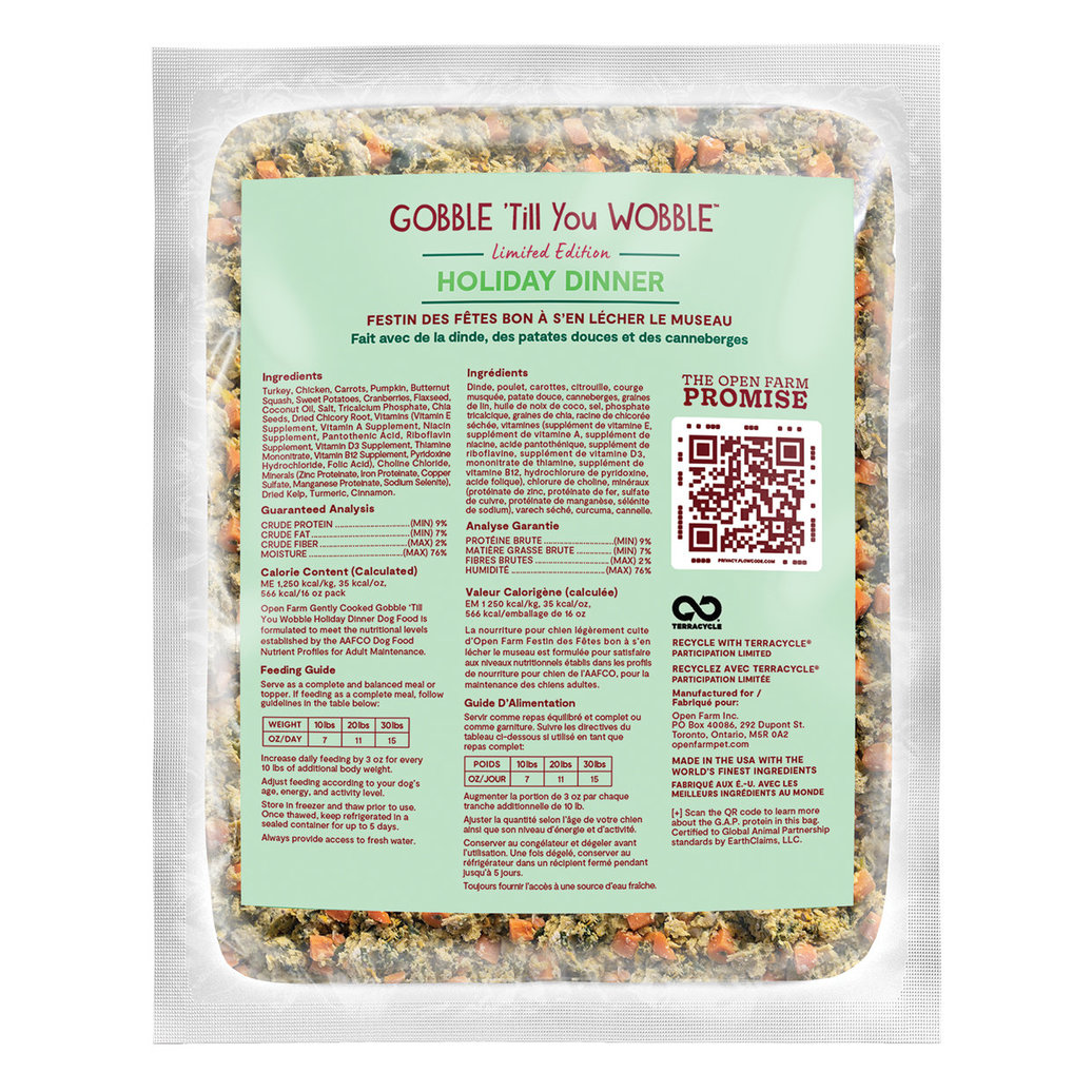 View larger image of Open Farm, Gobble Til You Wobble - 454 g - Gently Cooked Dog Food