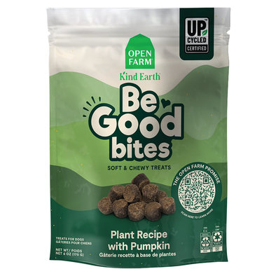 Open Farm, Kind Earth - Be Good Bites - Plant Recipe with Pumpkin Soft & Chewy Dog Treats - 170 g - 