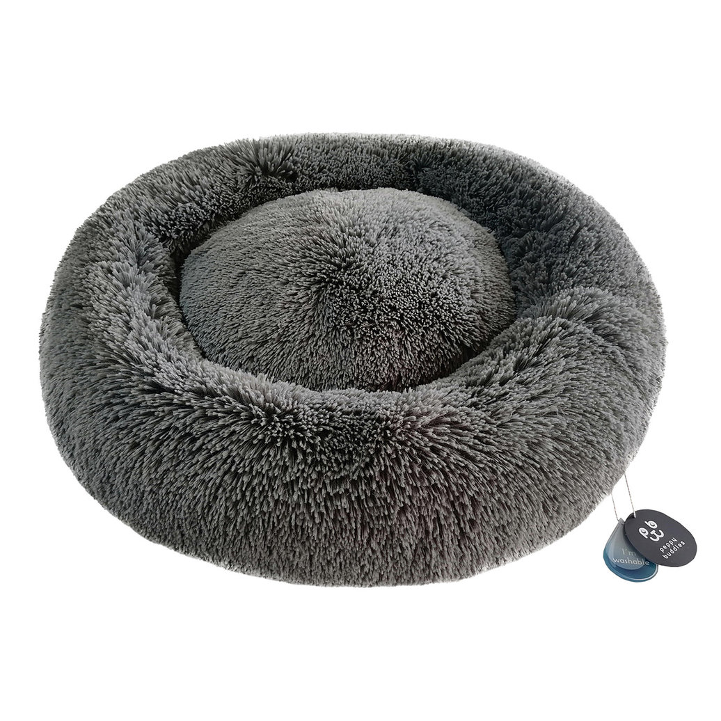 View larger image of Peppy Buddies, Donut Pet Bed - Dark Grey