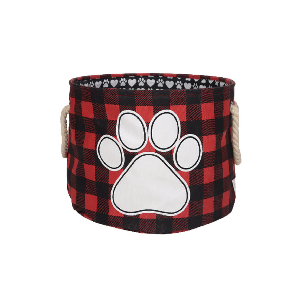 View larger image of Storage Oasis, Round Storage Bin - Red Buffalo Check - 15x15x12"