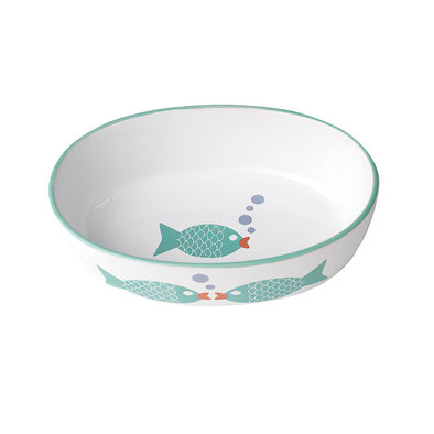 Bubble Fish Oval Bowl - Turquoise Shimmer - 2 cup