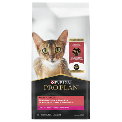 Purina Pro Plan Specialized Sensitive Skin & Stomach Adult, Lamb & Rice Dry Cat Food Formula 3.18kg