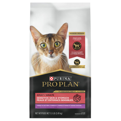 Pro Plan, Feline Adult - Sensitive Skin & Stomach - Turkey & Oatmeal - 2.49 kg - Dry Cat Food