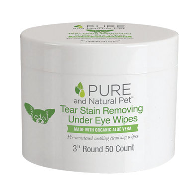 Pure and Natural Pet, Tear Stain Removing Under Eye Wipes - 50 ct