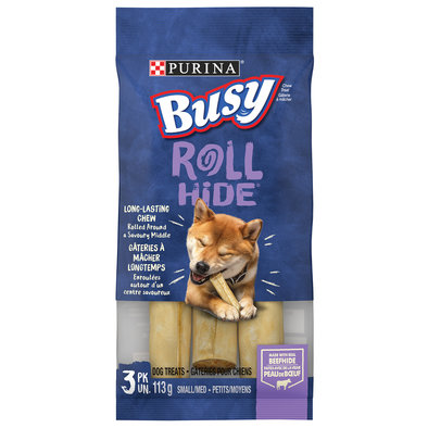 Busy, Rollhide Dog Treats for Small & Medium Breed Dogs - 113 g