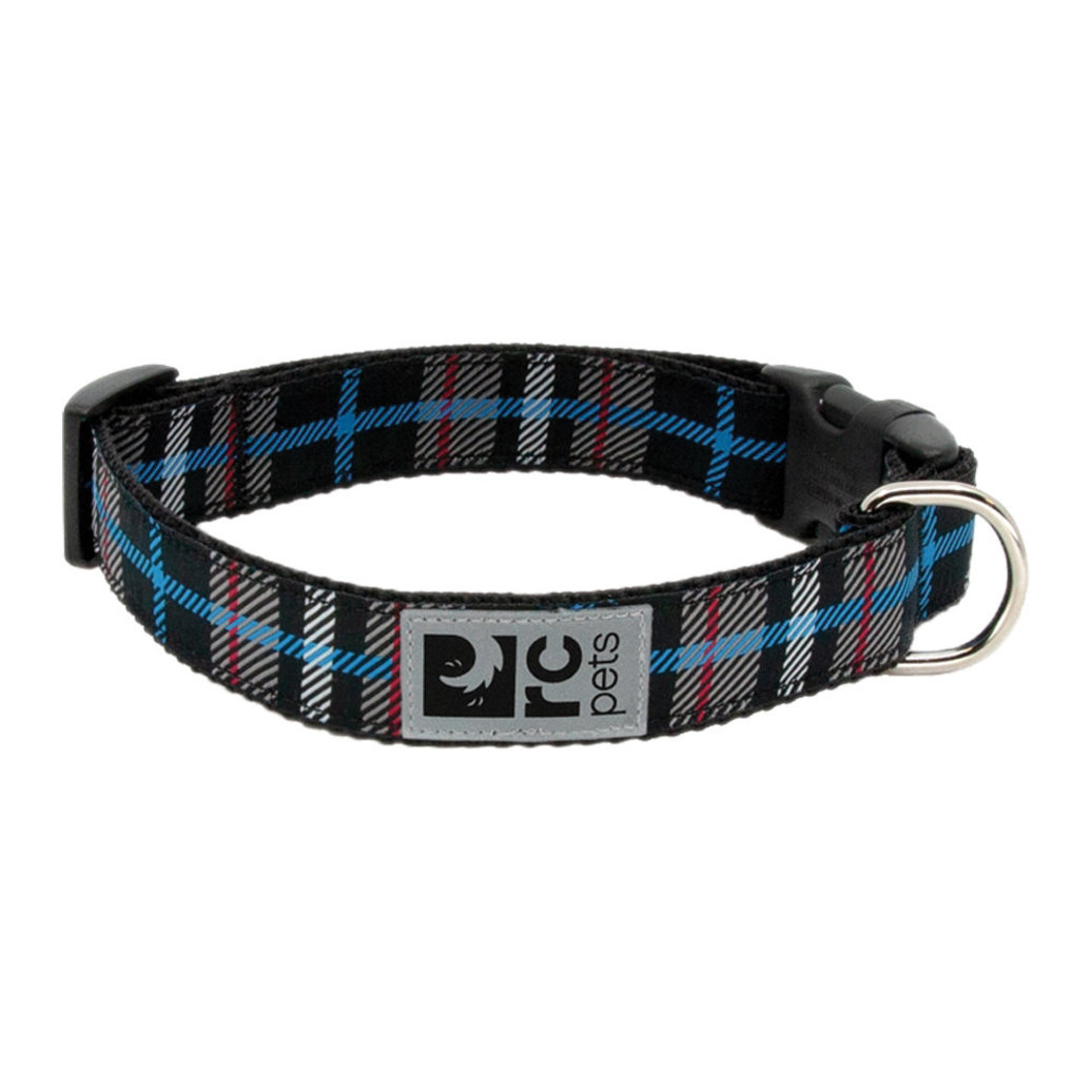 View larger image of RC Pets, Clip Collar - Black Twill Plaid - 1" Width - Large