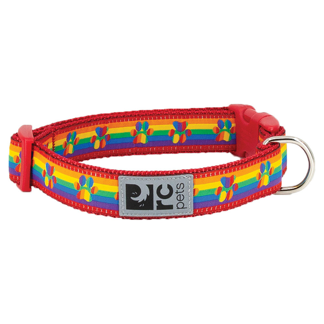 View larger image of RC Pets, Clip Collar - Rainbow Paws - 5/8" Width