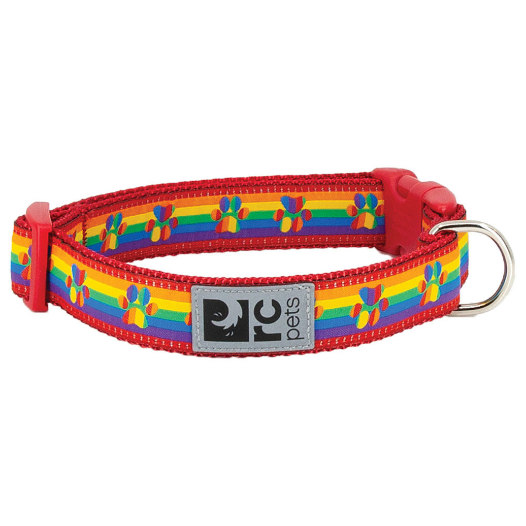View larger image of RC Pets, Clip Collar - Rainbow Paws - 5/8" Width