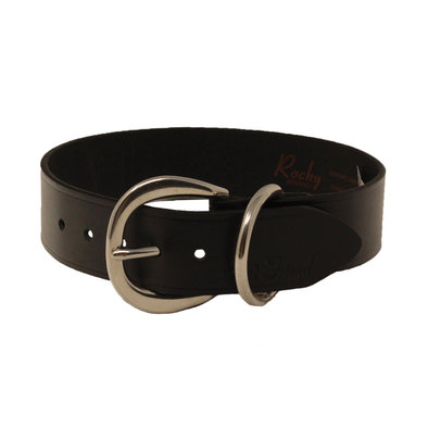 Collar - Leather Wide - Black - No studs