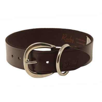 Collar - Leather Wide - Brown - No studs