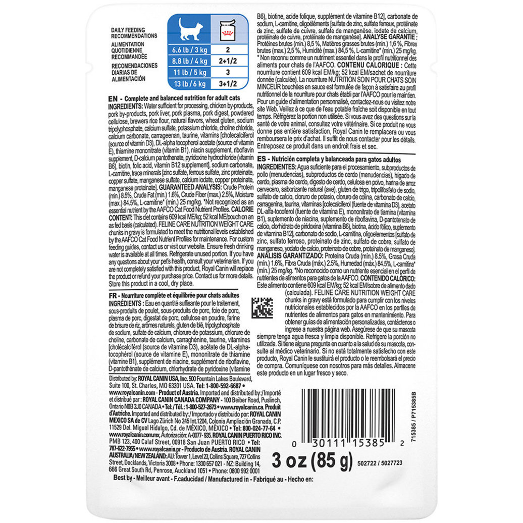View larger image of Royal Canin, Feline Care Nutrition Pouch, Weight Care - Wet Cat Food