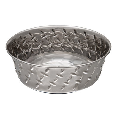 Diamond Plate Bowl With Non-Skid Bottom