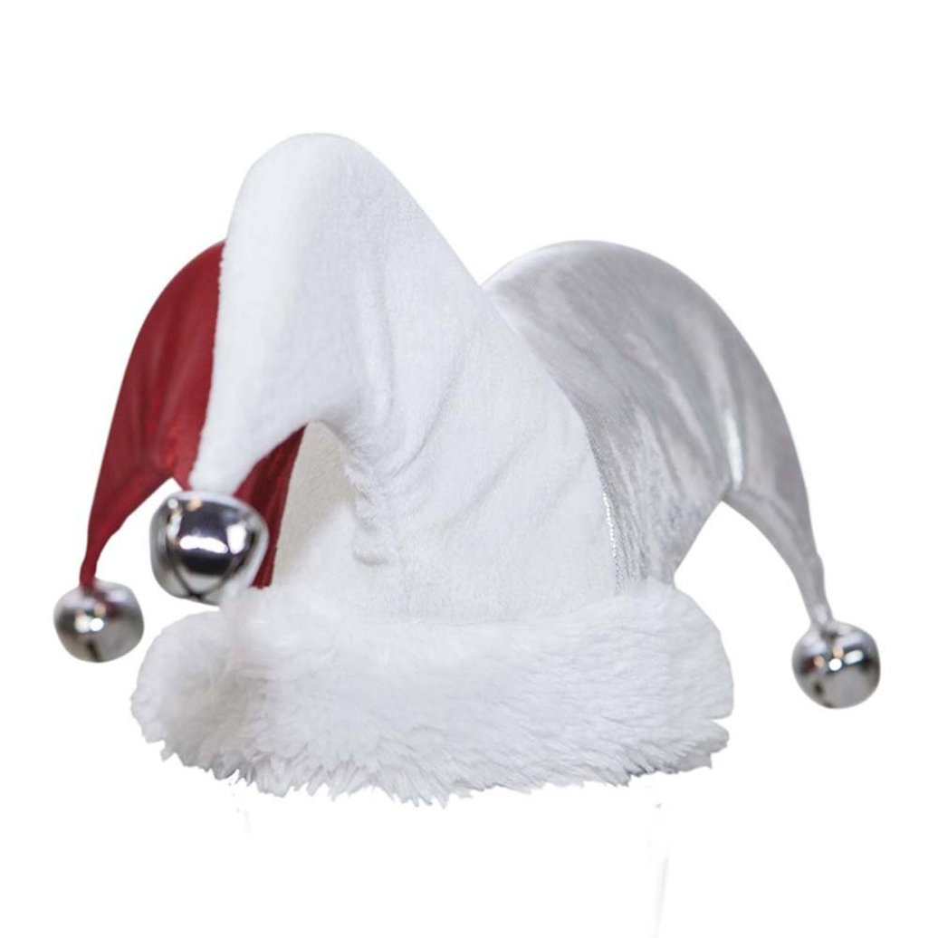 View larger image of Santa Jester Hat - Red/White - Large