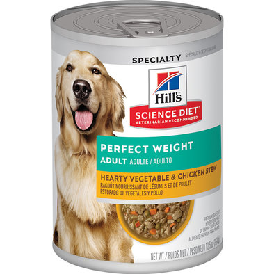 Science Diet, Adult Perfect Weight Vegetable & Chicken Stew Canned Dog Food for healthy weight, 354g