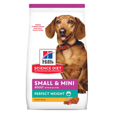 Adult Perfect Weight Small & Mini Chicken Recipe Dry Dog Food for healthy weight management