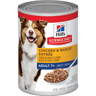 Adult 7+ Chicken & Barley Canned Dog Food, 370 g