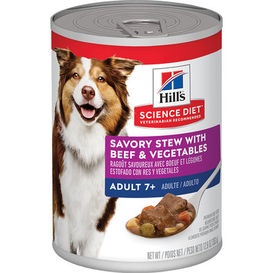 Adult 7+ Savory Stew with Beef & Vegetables Canned Dog Food, 363 g