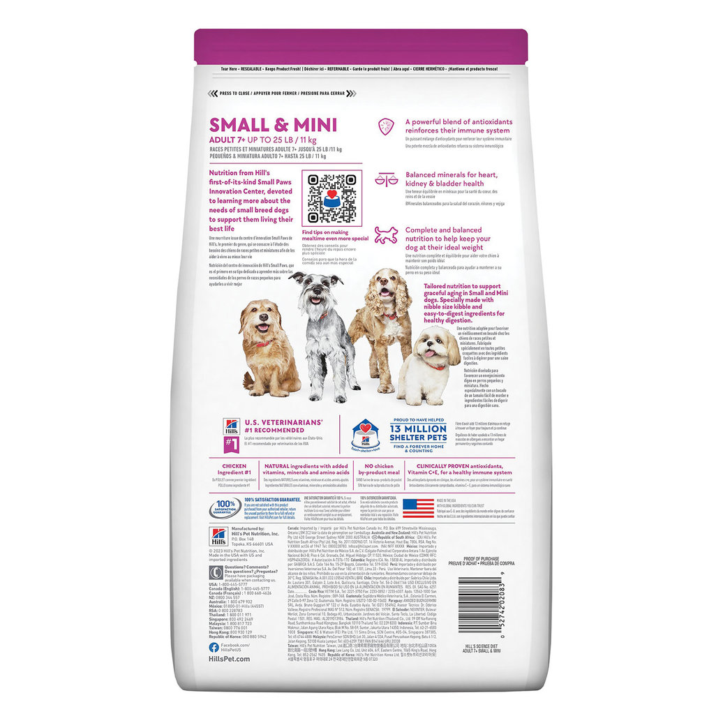 View larger image of Science Diet, Adult 7+ Small Paws Chicken Meal, Barley & Brown Rice Recipe Dry Dog Food, 2.04 kg