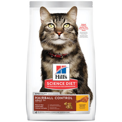 Adult 7+ Hairball Control Chicken Recipe Dry Cat Food
