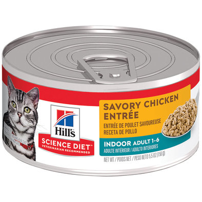 Adult Indoor Savory Chicken Canned Cat Food, 156 g