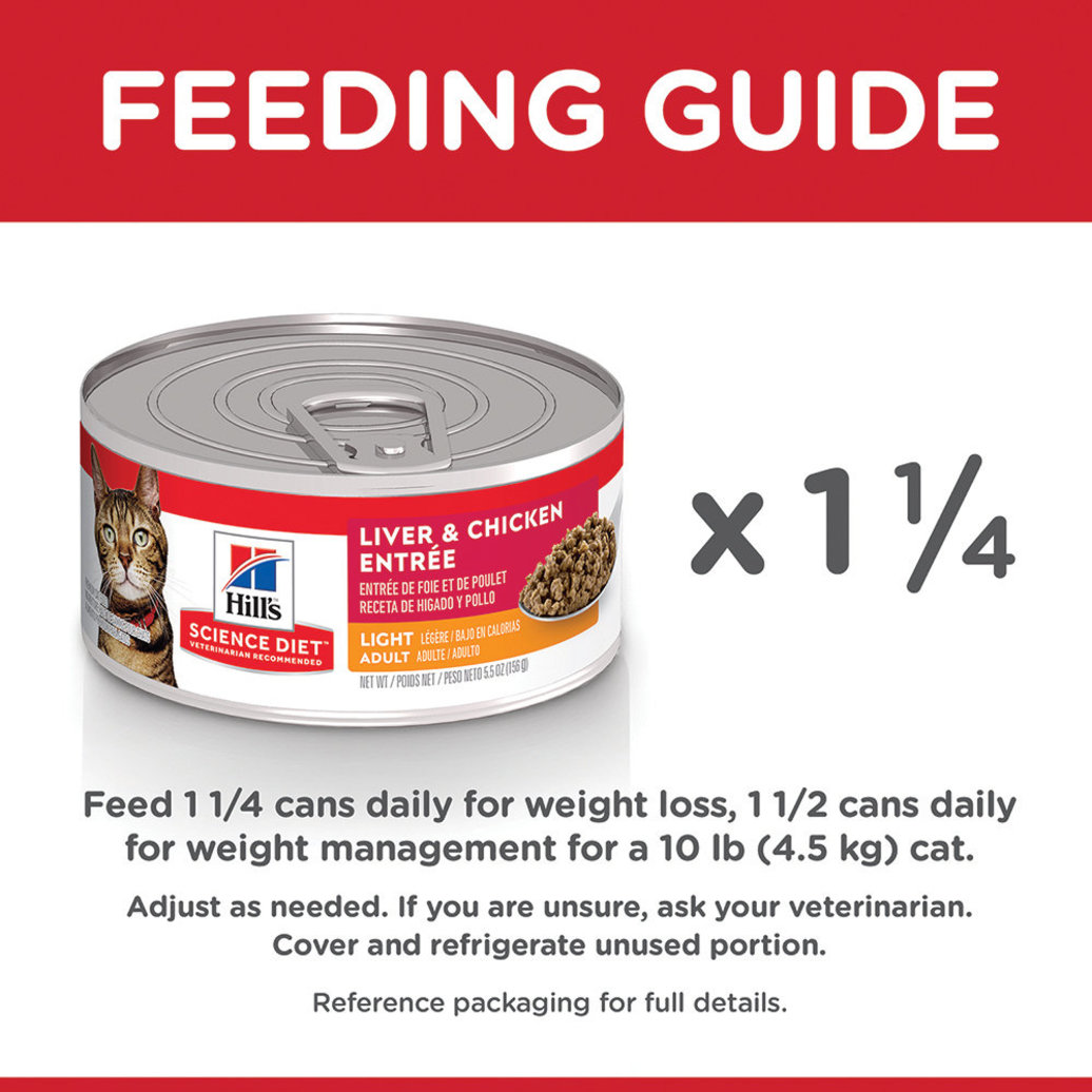 View larger image of Adult Light Liver & Chicken Canned Cat Food for healthy weight management, 156 g