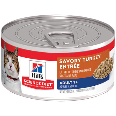 Adult 7+ Savory Turkey Canned Cat Food, 156 g
