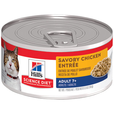 Adult 7+ Savory Chicken Canned Cat Food, 156 g