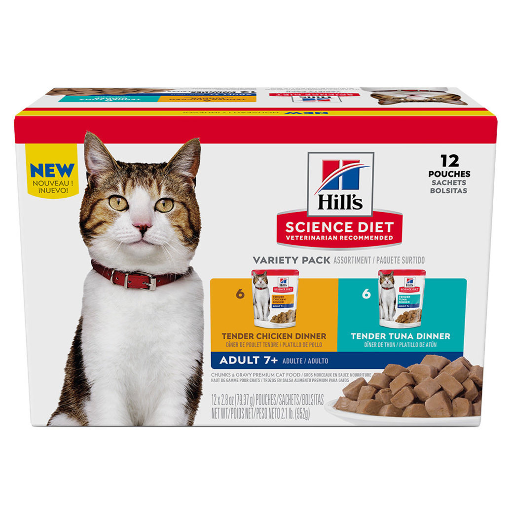 View larger image of Science Diet, Adult 7+ Tender Dinners Wet Cat Food Variety 12 Pack - 80 g - Wet Cat Food