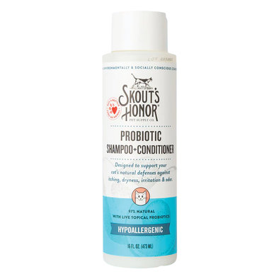 Skouts Honor, Probiotic Shampoo + Conditioner for Cats - Unscented - 16 oz