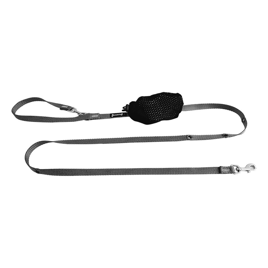 View larger image of Smoochy Poochy, Nylon Hands Free Leash - Charcoal - 5/8" x 6'