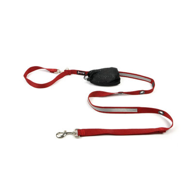 Smoochy Poochy, Optional Hands-Free Lead - Reflective Red - 1" Width - 6'