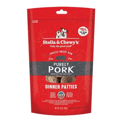 Stella & Chewy's, Dog Freeze-Dried Raw, Purely Pork Dinner Patties - 396 g