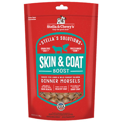 Dog Freeze-Dried Raw Stella's Solutions, Skin & Coat Boost Dinner Morsels - 368 g