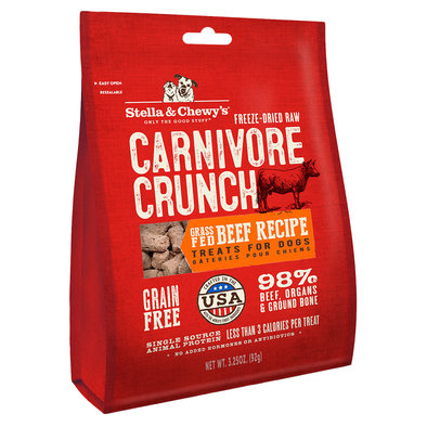 Stella & Chewy's, Freeze-Dried Raw Carnivore Crunch Grass-Fed Beef Recipe Dog Treats - 85 g