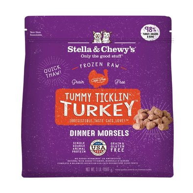 Cat Frozen Raw, Tummy Ticklin' Turkey Morsels - 1.36 kg