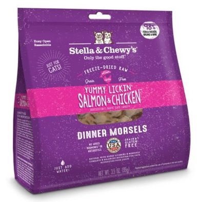 Cat Freeze-Dried Raw, Yummy Lickin' Salmon & Chicken Dinner Morsels - 227 g