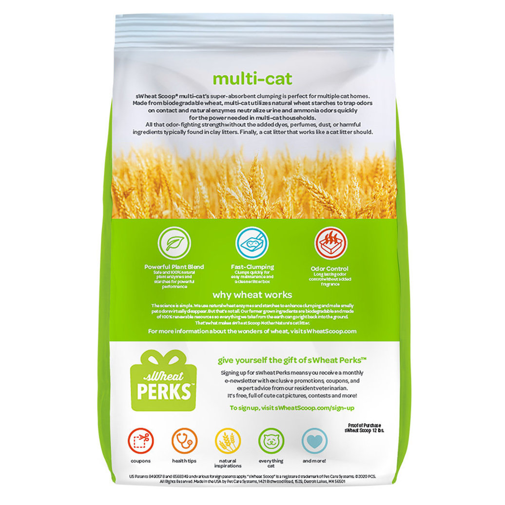View larger image of Multi-Cat Unscented Natural Clumping Wheat Cat Litter - 5.44 kg
