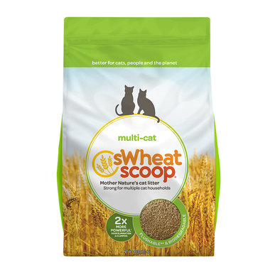 Multi-Cat Unscented Natural Clumping Wheat Cat Litter - 16.36 kg