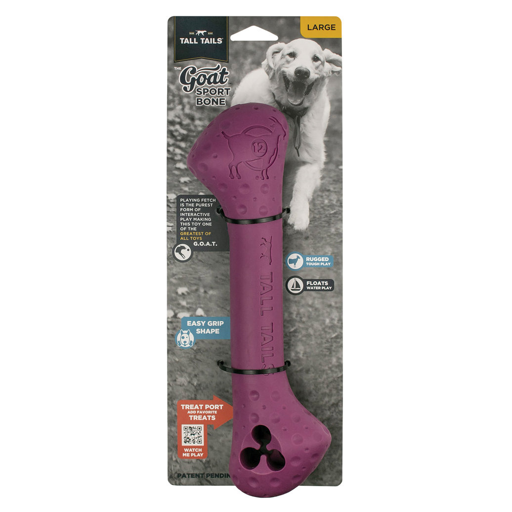 View larger image of Tall Tails, GOAT Rubber Bone - 12" - Toss Dog Toy